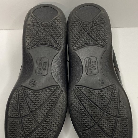 Finn Comfort Men's Black Leather Lace Up Loafer Shoes Exposed Stitching US 7.5 - Picture 9 of 14